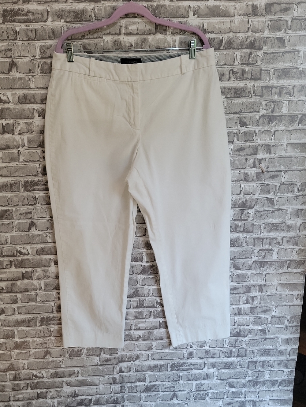 Talbots White Curvy Cropped Ankle Pants, Womens Sz 12, Summer, Travel